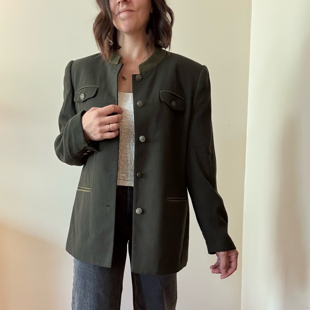 Vintage ATRIUM olive green blazer - size 16
